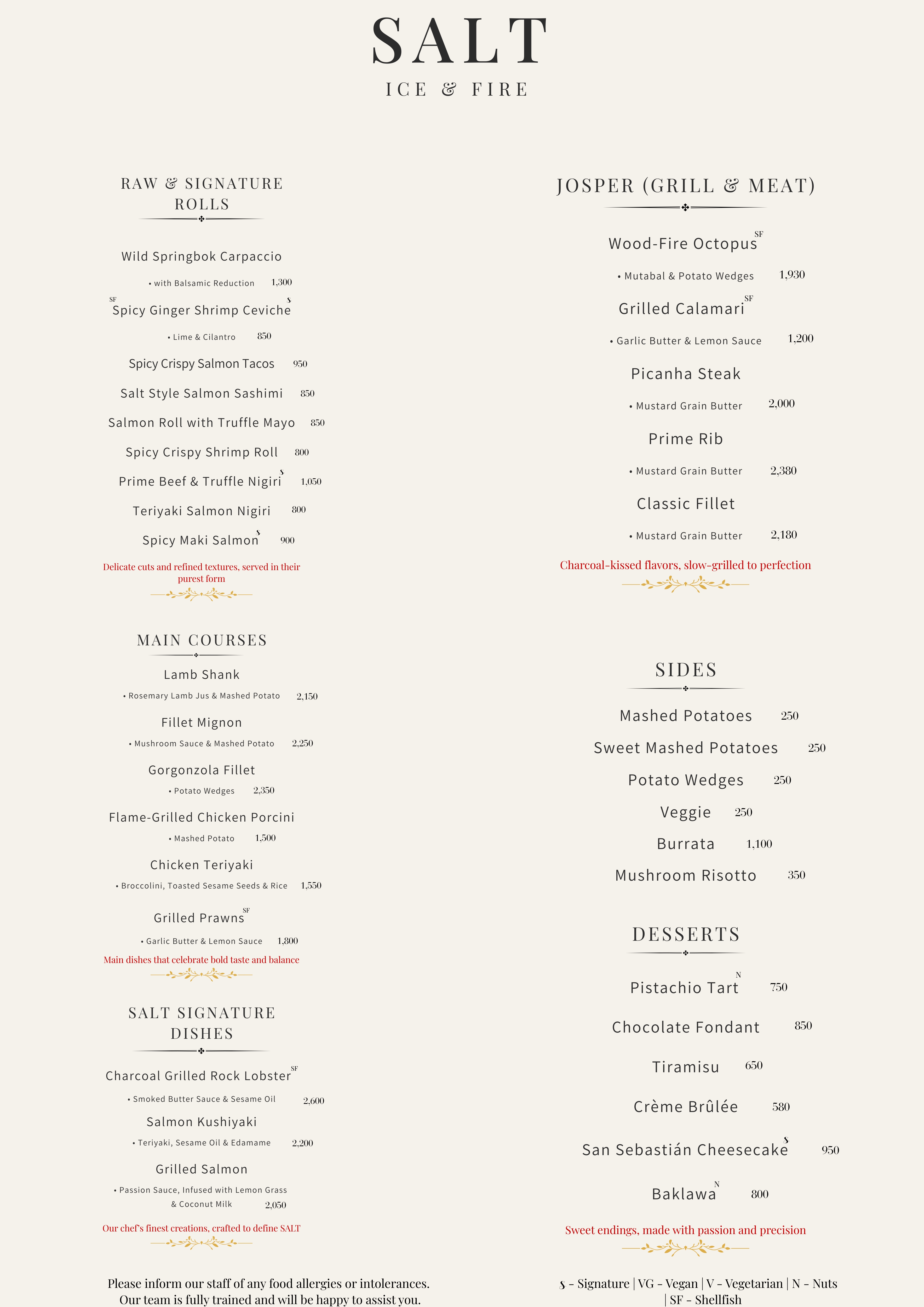 English Food Menu Page 2