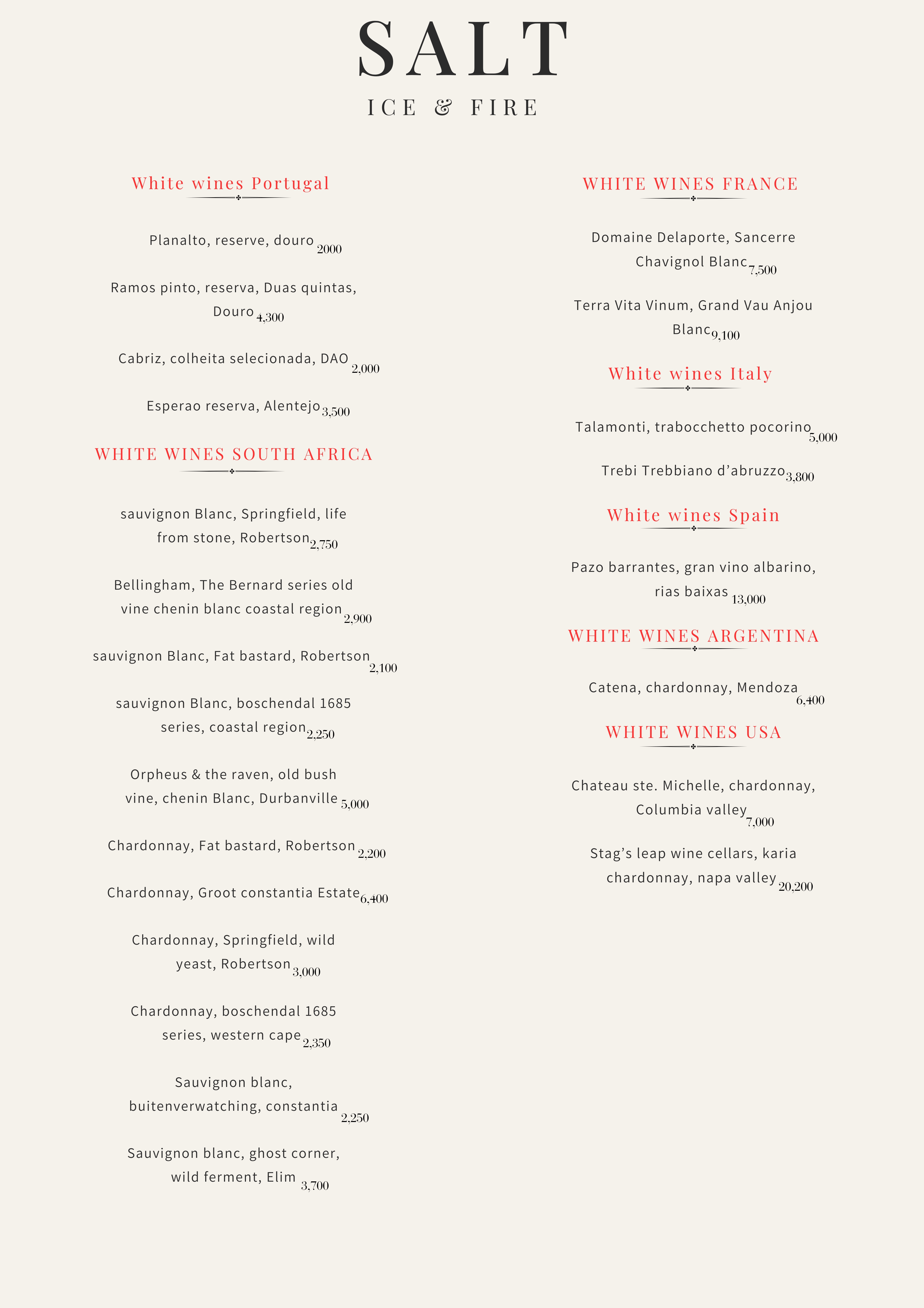 English Drinks Menu Page 3